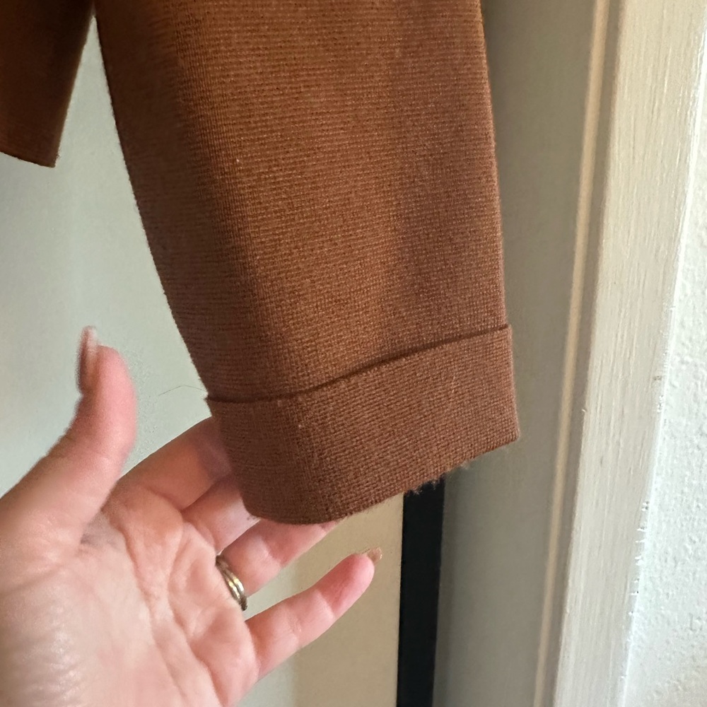 Sezane Cropped Button-Front Jacket In Chestnut - image 2